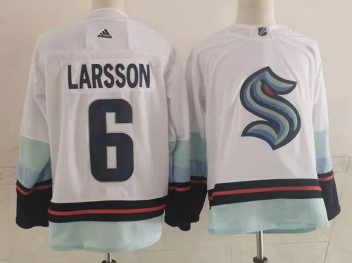 Seattle Kraken Away Player Jersey White NO.6 LARSSON