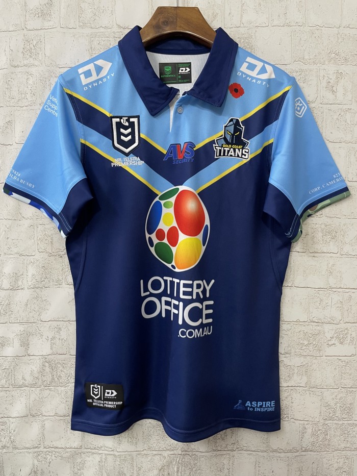 2025 Gold Coast Titans ANZAC Rugby Jersey