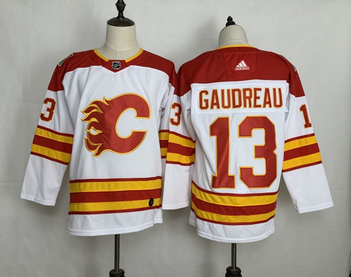 Calgary Flames Breakaway Home Jersey White No.13 GAUDERAU