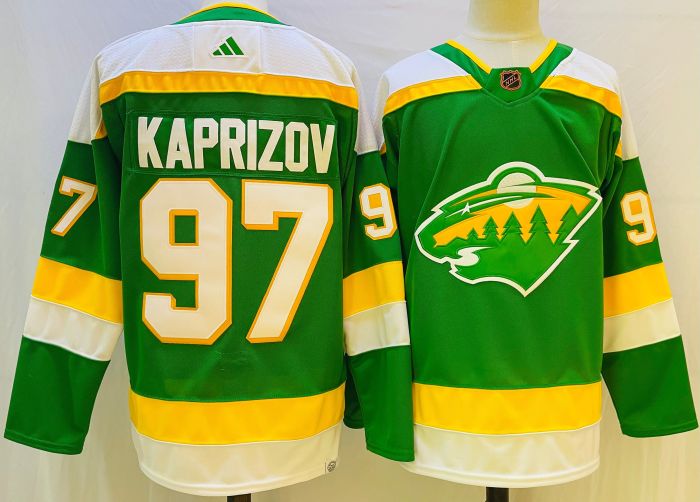 Minnesota Wild 2023/24 Premier Breakaway Jersey Green NO.97 KAPRIZOV