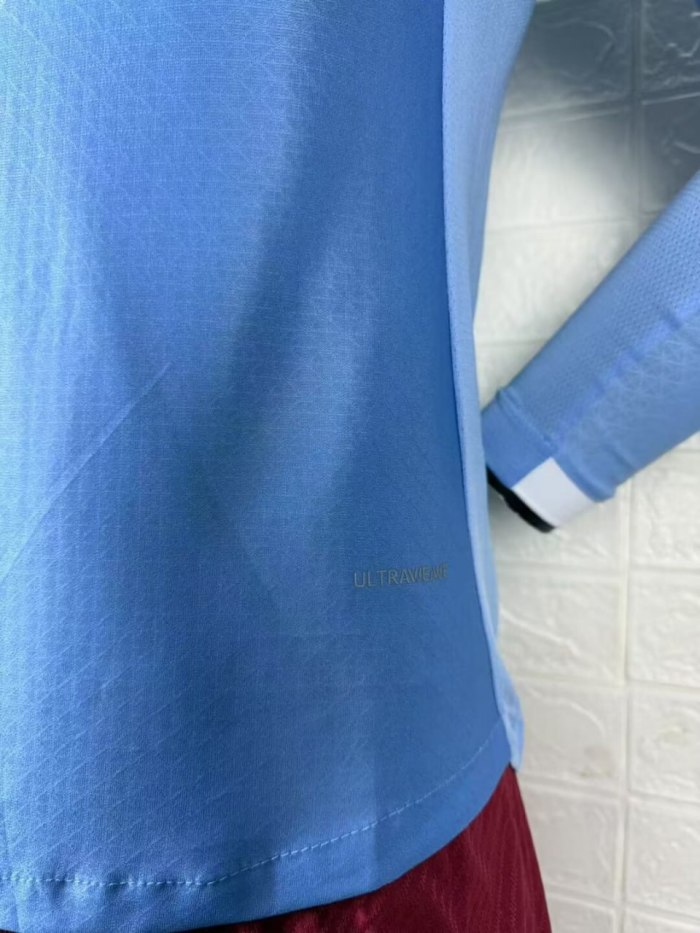 Manchester City Home Player Version Long Sleeve Jersey 25/26