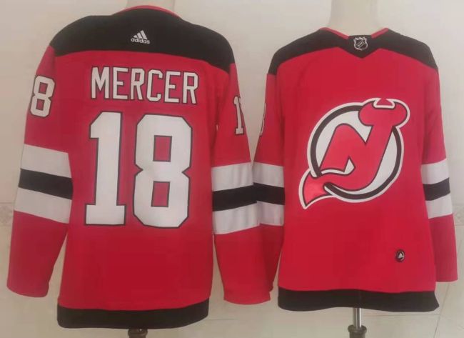 New Jersey Devils Home Player Jersey Red NO.18 MERCER