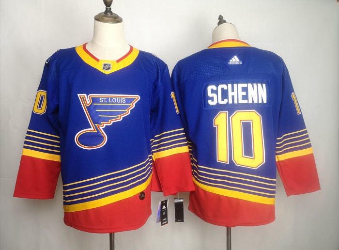 St. Louis Blues 1990's Vintage Away Throwback Jersey Blue NO.10 SCHENN