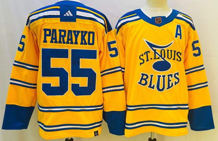 St Louis Blues Reverse Retro 2.0 Jersey Yellow NO.55 PARAYKO