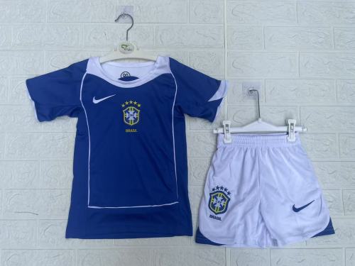 Brazil Away Retro Kids Suit 2004/06