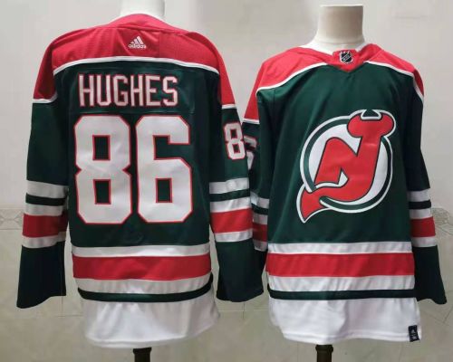 New Jersey Devils Jersey Retro 2.0 Green NO.86 HUGHES