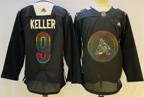Arizona Coyotes  2022 Pride Night Jersey Black NO.9 KELLER