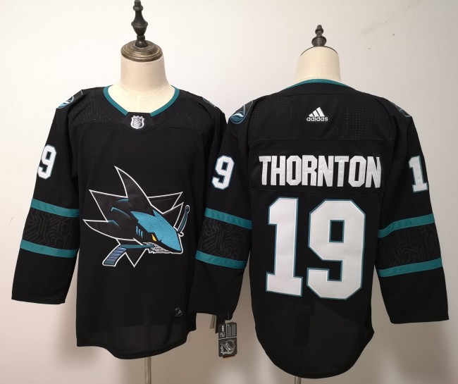 San Jose Sharks Alternate Player Jersey Black NO.19 THORNTON