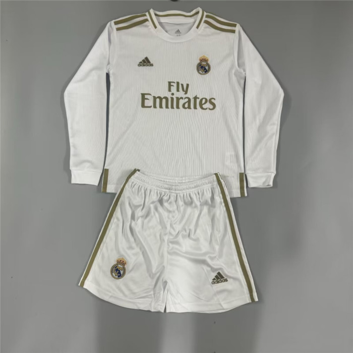 Real Madrid Home Retro Long Sleeve Kids Suit 2019/20