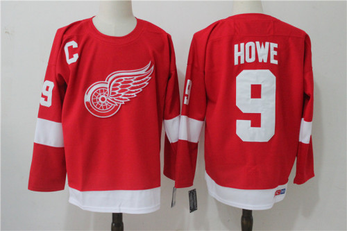 Detroit Red Wings Home Jersey Red 2024 NO.9 HOWE