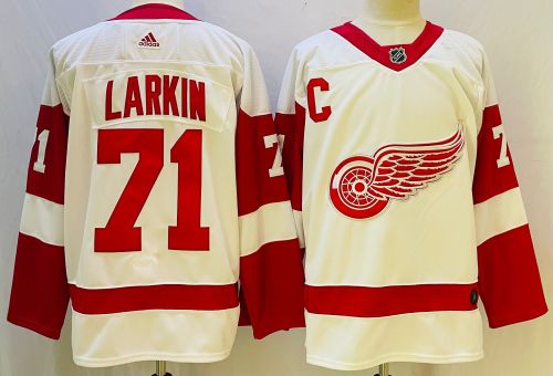 Detroit Red Wings Road Jersey Off White 2024 NO.71 LARKIN