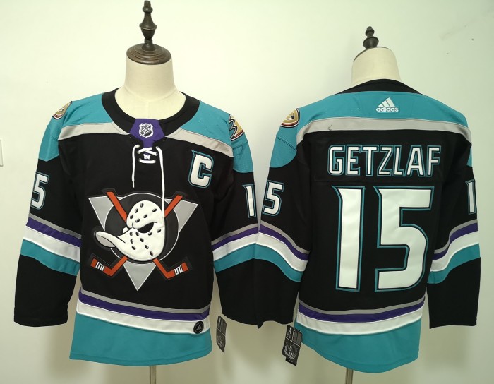 Anaheim Ducks 25th Anniversary Alternate Jersey White Purple Lines NO.15 GETZLAF