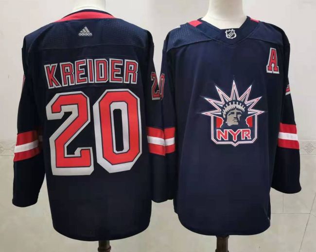 New York Rangers Jersey Reverse Retro 2.0 Black 22/23 NO.20 KREIDER