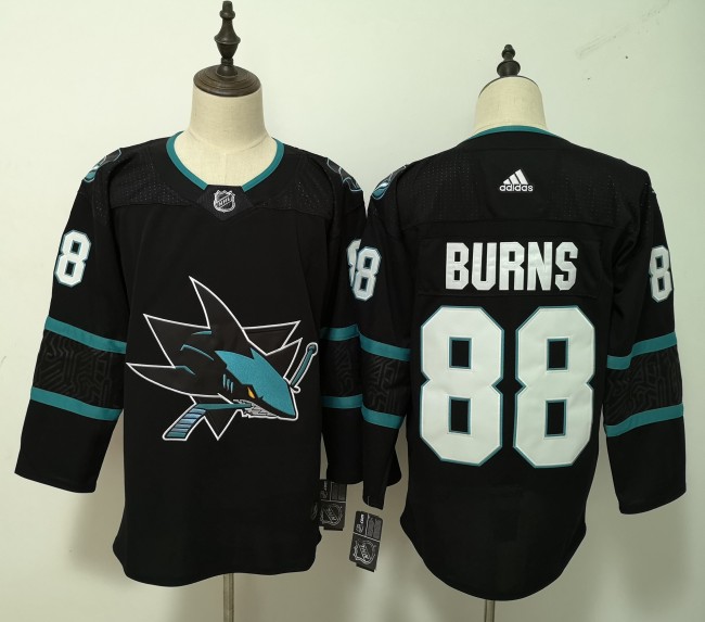 San Jose Sharks Alternate Player Jersey Black NO.88 BURNS