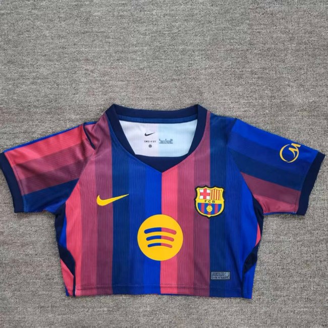 Barcelona Home Woman Cropped Jersey
