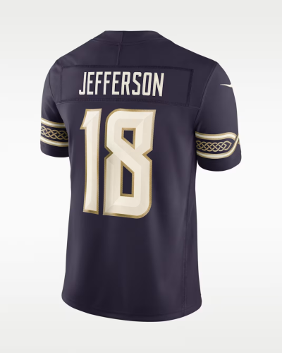 Minnesota Vikings Alternate Jersey Black NO.18 JEFFERSON