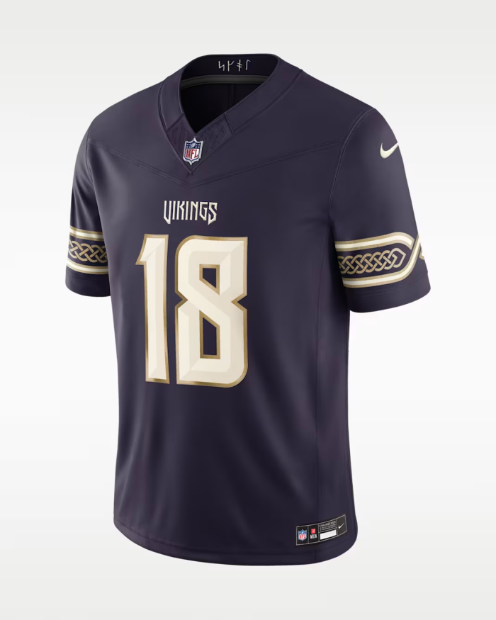Minnesota Vikings Alternate Jersey Black NO.18 JEFFERSON