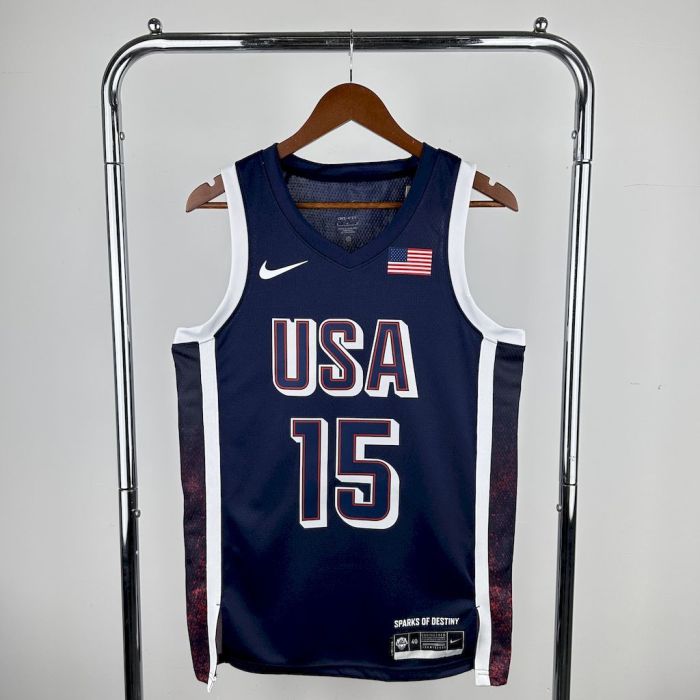 Devin Booker Team  USA 2024 Swingman Away Jersey Blue