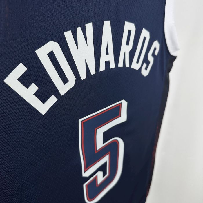 Anthony Edwards Team  USA 2024 Swingman Away Jersey Blue