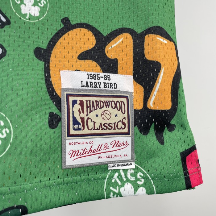 Kevin Garnett Boston Celtics Graffiti Sticker Swingman Retro Jersey Green