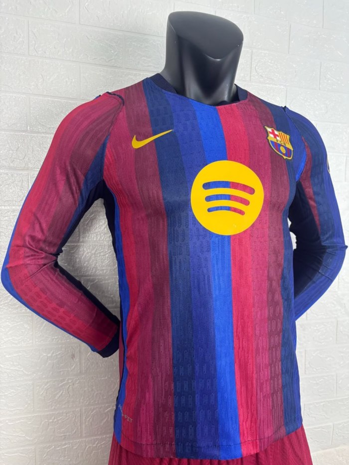 Barcelona Home Player Long Sleeve Jersey 26/27