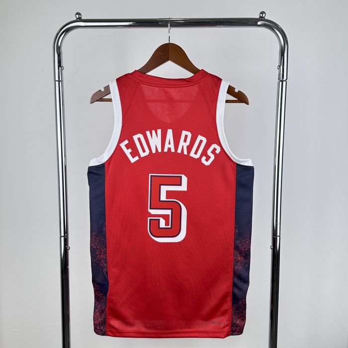 Anthony Edwards Team USA 2024 Swingman Jersey Red