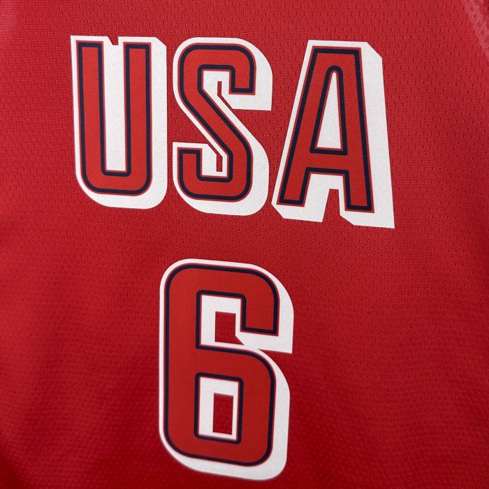 LeBron James Team USA 2024 Swingman Jersey Red