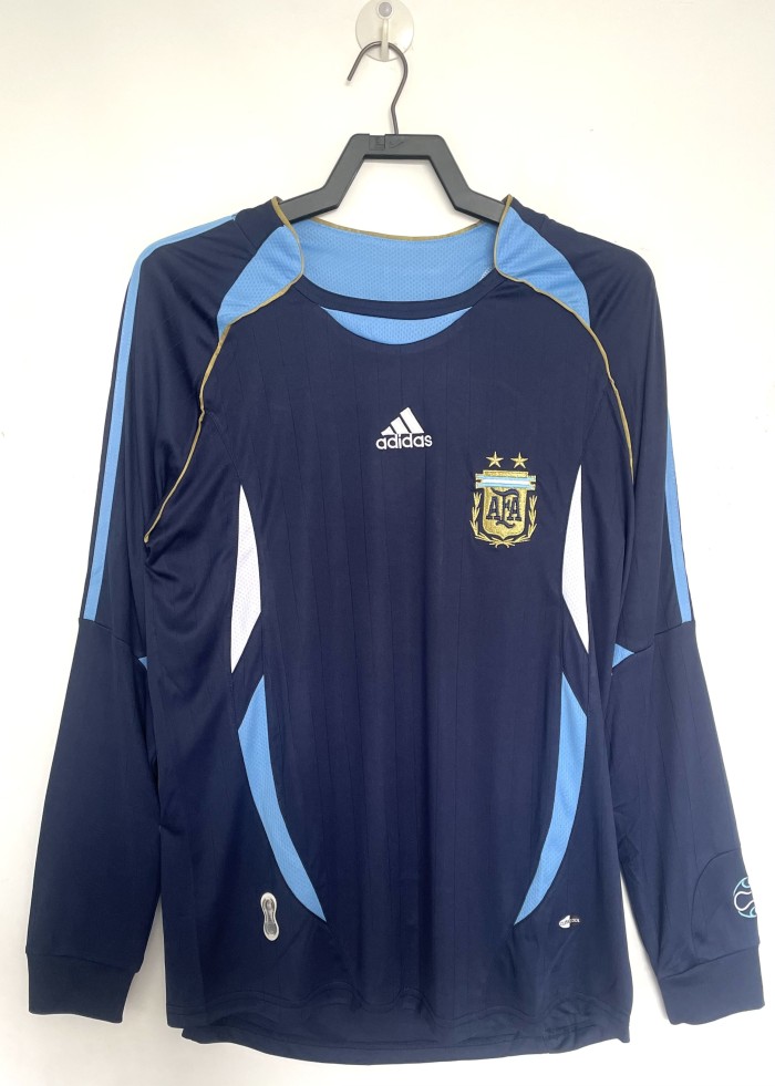 Argentina World Cup Away Long Sleeve Retro Jersey 2006