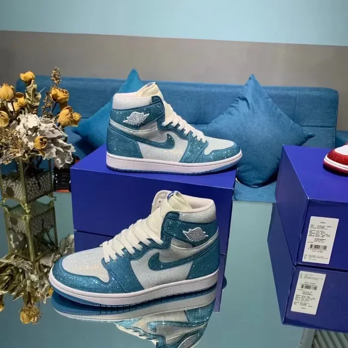 Air Jordan 1 Diamond DIY Blue White