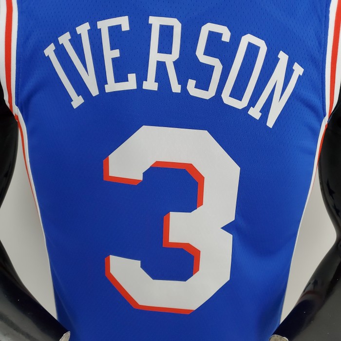 Allen Iverson Philadelphia 76ers 75th Anniversary Swingman Jersey Blue