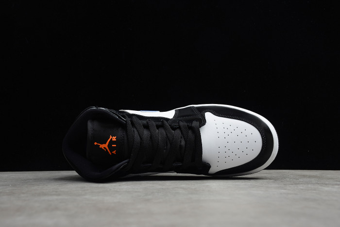 Air Jordan 1 Mid Black white Racer Blue 554725 084