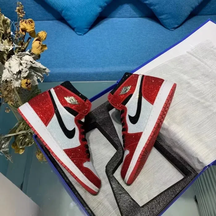 Air Jordan 1 Diamond DIY Red White
