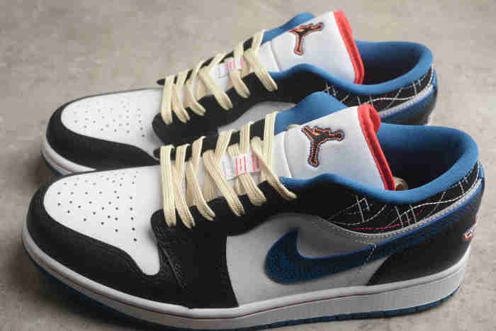 Air Jordan 1 Low SE Sashiko Industrial Blue Siren Red FV3622-141