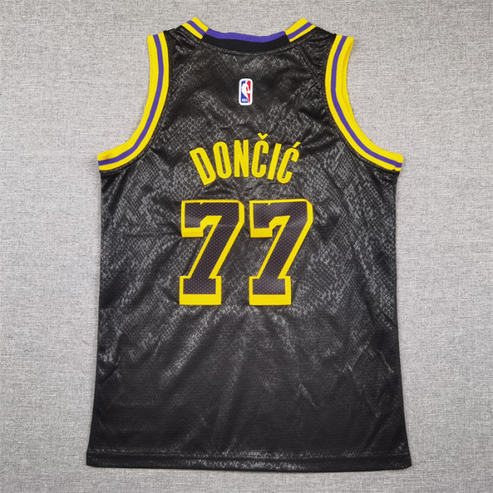 Los Angeles Lakers KIds Jersey snake pattern Black Statement Edition NO.77 Dončić