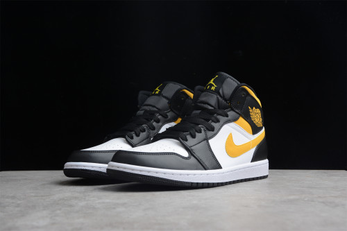 Air Jordan 1 Mid White Pollen Black