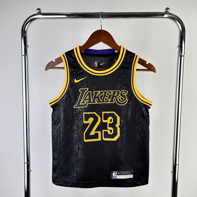 Los Angeles Lakers KIds Jersey City Edition snake pattern Black No.23