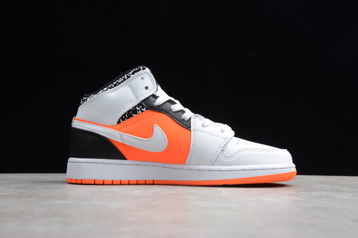 Air Jordan 1 Mid Notebook GS Yellow Orange Leather 554725-870