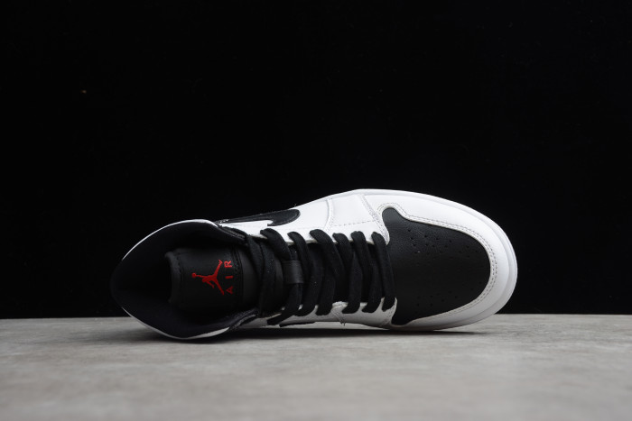 Air Jordan 1 Mid White Red Black BQ6472-101