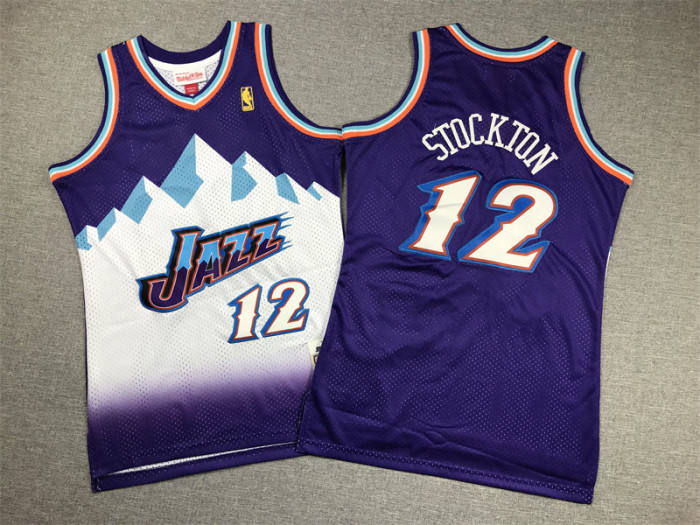 Utah Jazz KIds Jersey Purple Vintage Edition 96/97 NO.12 STOCKTON