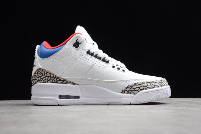 Air Jordan 3 White Blue Red AQ3835-325