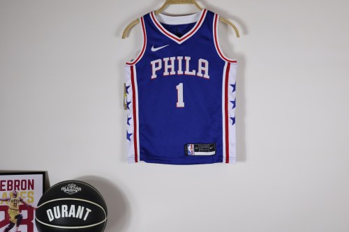 Philadelphia 76ers KIds Jersey Blue Icon Edition 22/23 NO.1 HARDEN