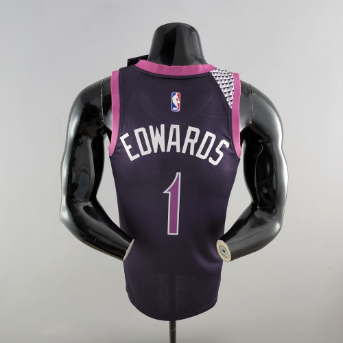 Anthony Edwards Minnesota Timberwolves Swingman Jersey Black and Purple