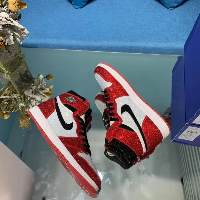 Air Jordan 1 Diamond DIY Red White