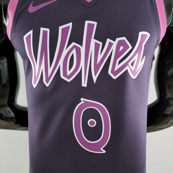D'Angelo Russell Minnesota Timberwolves Swingman Jersey Black and Purple