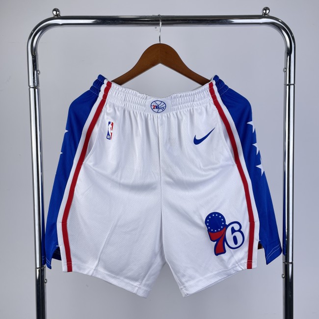 Philadelphia 76ers Game Shorts   Player Issued NBA Anniversary  White 22/23