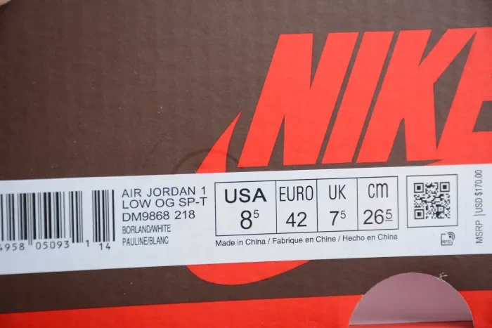 Travis Scott x Air Jordan 1 Low Blue Bottom Barb DM9868-218