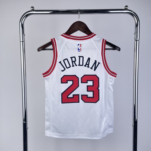 Chicago Bulls KIds Jersey White NO.23 JORDAN