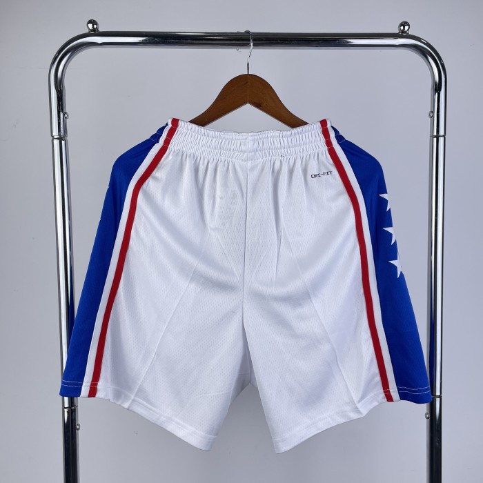 Philadelphia 76ers Game Shorts   Player Issued NBA Anniversary  White 22/23