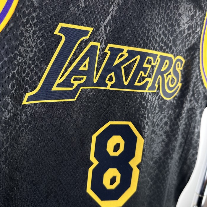 Los Angeles Lakers KIds Jersey City Edition snake pattern Black No.8 BRYANT