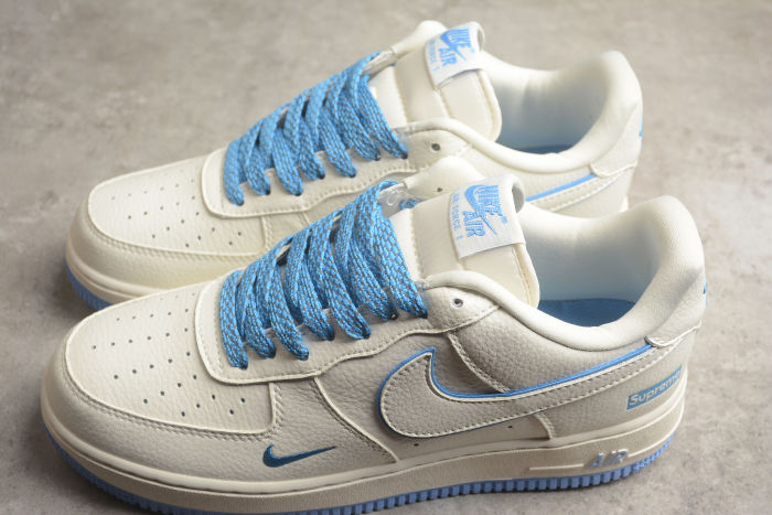 Air Force 1 07 Low Supreme Gray White Blue AE1686-111